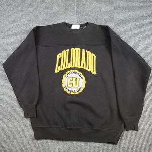 Vintage Colorado Buffaloes Sweatshirt Mens Large Black NCAA Crable Crewneck